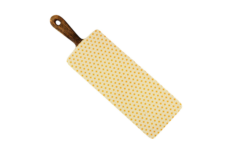 Planche de service en bois de manguier PATTERN 15*50cm - Jaune