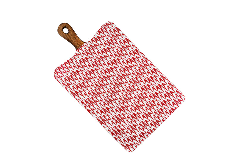 Planche de service en bois de manguier PATTERN 27*48cm - Rouge