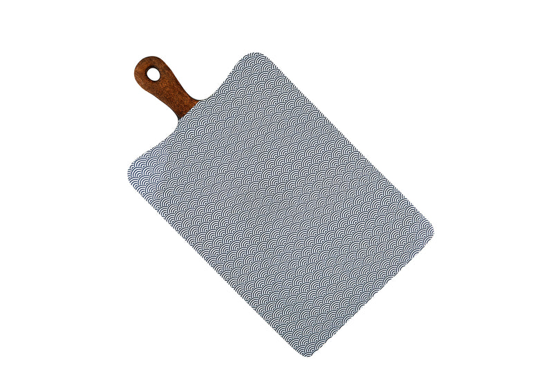 Planche de service en bois de manguier PATTERN 27*48cm - Dark blue