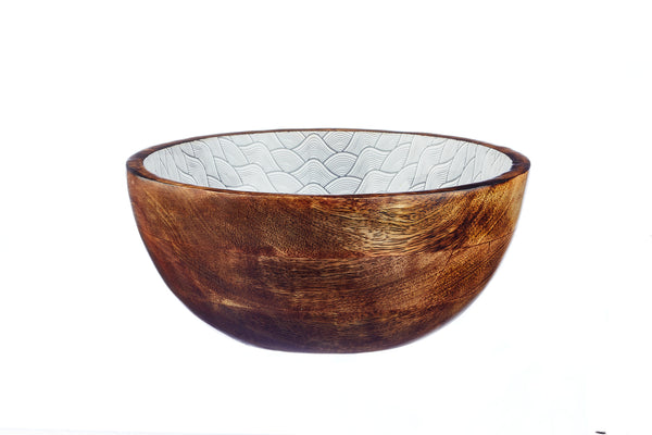 Saladier en bois de manguier PATTERN Ø24cm - Eclipse