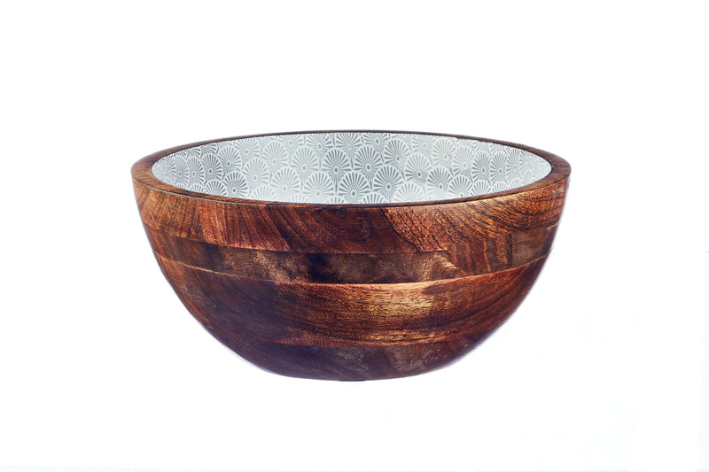 Saladier en bois de manguier PATTERN Ø24cm - Eclipse