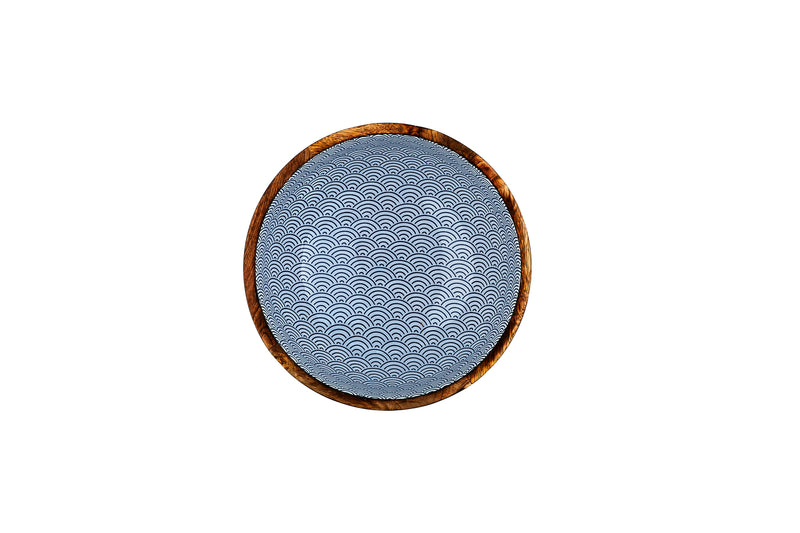 Saladier en bois de manguier PATTERN Ø24cm - Dark blue