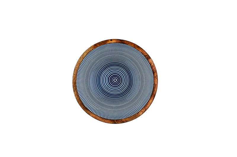 Saladier en bois de manguier PATTERN Ø24cm - Dark blue