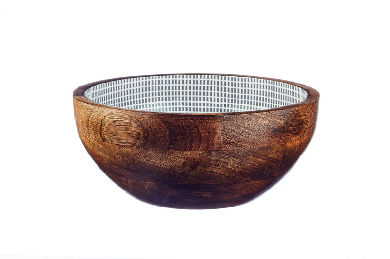 Saladier en bois de manguier PATTERN Ø24cm - Eclipse