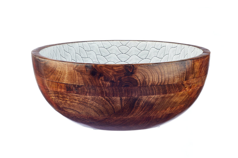 Saladier en bois de manguier PATTERN Ø30cm - Eclipse