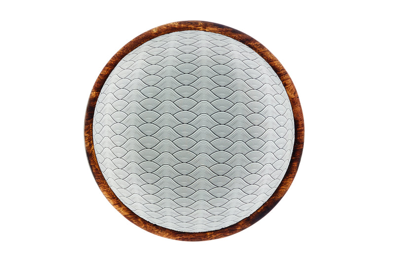 Saladier en bois de manguier PATTERN Ø30cm - Eclipse