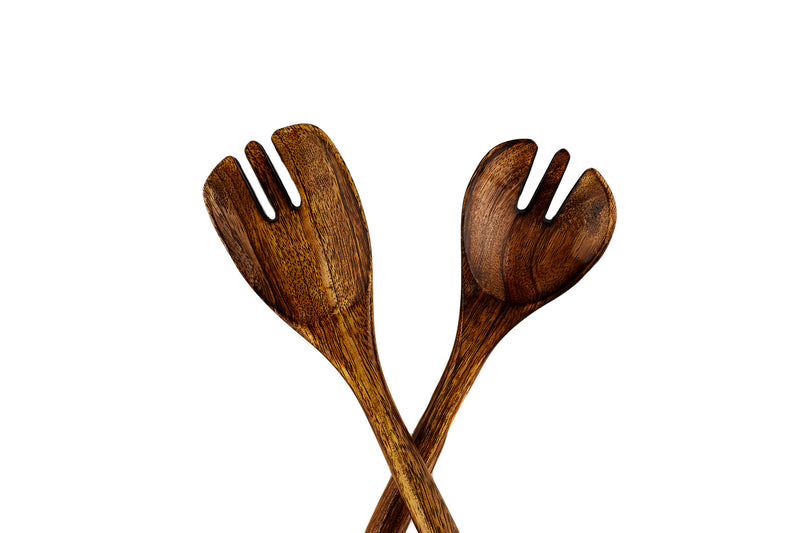 Couverts à salade en bois de manguier PATTERN - Eclipse