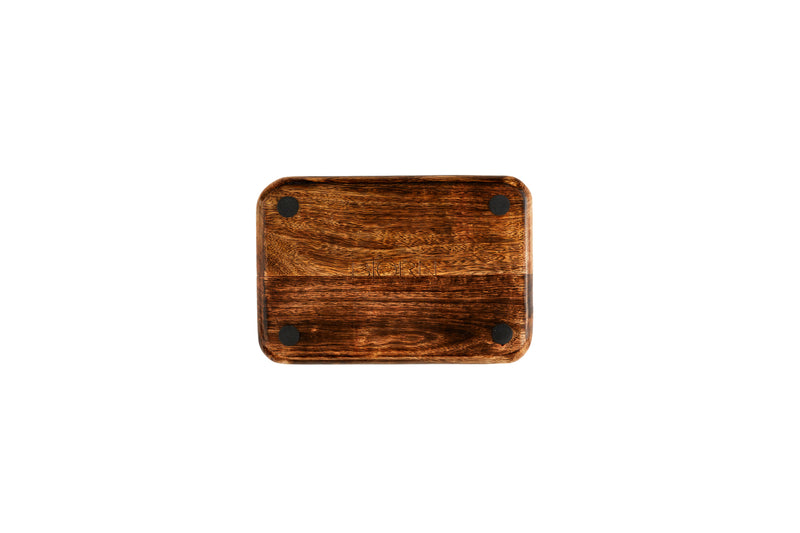 Plateau de service en bois de manguier PATTERN 17*25cm - Bleu clair