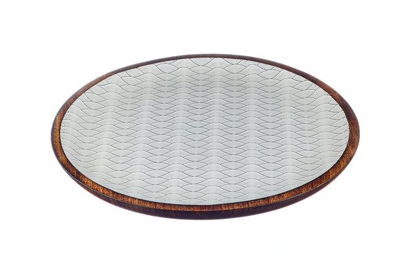 Plateau de service en bois de manguier PATTERN Ø30cm - Eclipse
