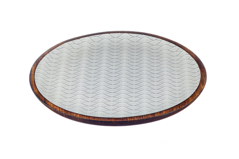 Plateau de service en bois de manguier PATTERN Ø30cm - Eclipse