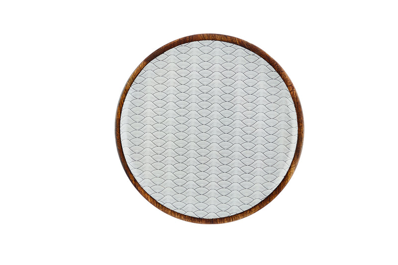 Plateau de service en bois de manguier PATTERN Ø30cm - Eclipse