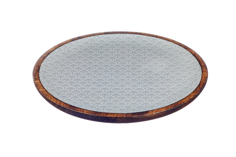 Plateau de service en bois de manguier PATTERN Ø30cm - Eclipse