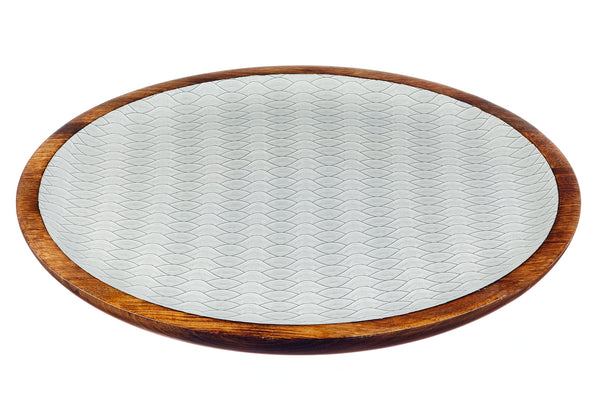 Plateau de service en bois de manguier PATTERN Ø40cm - Eclipse