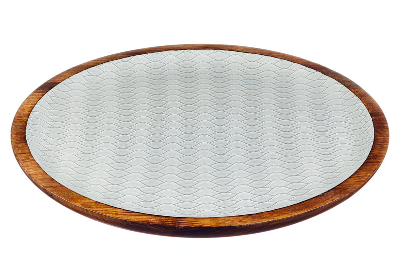 Plateau de service en bois de manguier PATTERN Ø40cm - Eclipse