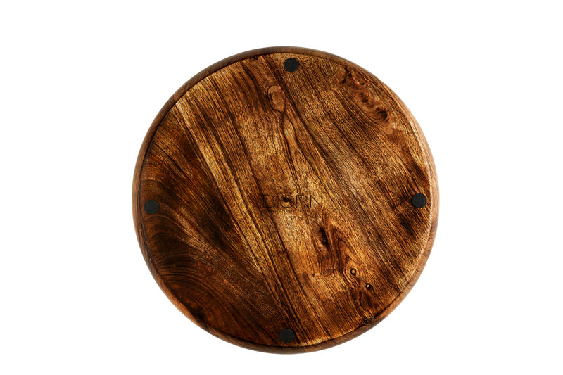 Plateau de service en bois de manguier PATTERN Ø40cm - Eclipse