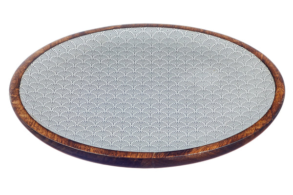 Plateau de service en bois de manguier PATTERN Ø40cm - Eclipse